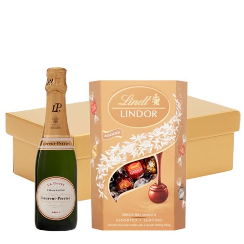 Laurent Perrier La Cuvee Brut Champagne 37.5cl And Chocolates In Gift Hamper